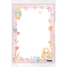Ficksy A5 Deniz Kızı Bloknot Çizgisiz Defter - 50 Yaprak - Memopad - Notepad - Not Defteri - Not Kağıdı