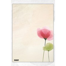 Ficksy A5 Çiçek Bloknot Çizgisiz Defter - 50 Yaprak - Memopad - Notepad - Not Defteri - Not Kağıdı