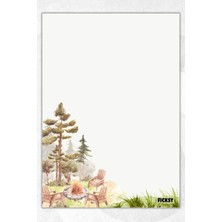 Ficksy A5 Doğa Kamp Bloknot Çizgisiz Defter - 50 Yaprak - Memopad - Notepad - Not Defteri - Not Kağıdı