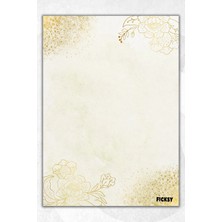 Ficksy A5 Çiçek Bloknot Çizgisiz Defter - 50 Yaprak - Memopad - Notepad - Not Defteri - Not Kağıdı