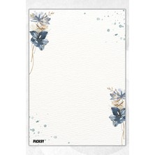 Ficksy A5 Çiçek Bloknot Çizgisiz Defter - 50 Yaprak - Memopad - Notepad - Not Defteri - Not Kağıdı