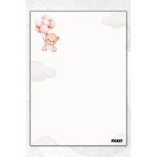 Ficksy A5 Ayıcık Bloknot Çizgisiz Defter - 50 Yaprak - Memopad - Notepad - Not Defteri - Not Kağıdı