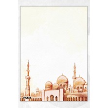 Ficksy A5 Islam Bloknot Çizgisiz Defter - 50 Yaprak - Notepad - Memopad - Not Kağıdı