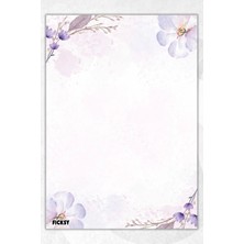 Ficksy A5 Çiçek Bloknot Çizgisiz Defter - 50 Yaprak - Memopad - Notepad - Not Defteri - Not Kağıdı