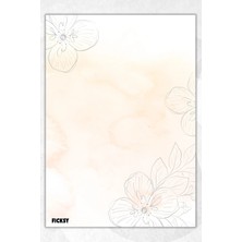 Ficksy A5 Çiçek Bloknot Çizgisiz Defter - 50 Yaprak - Memopad - Notepad - Not Defteri - Not Kağıdı