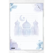 Ficksy A5 Islam Bloknot Çizgisiz Defter - 50 Yaprak - Notepad - Memopad - Not Kağıdı