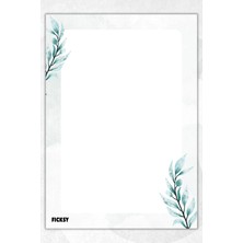 Ficksy A5 Çiçek Bloknot Çizgisiz Defter - 50 Yaprak - Memopad - Notepad - Not Defteri - Not Kağıdı