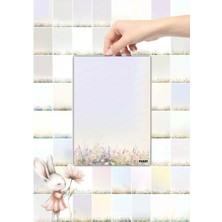 Ficksy A5 Çiçek Bloknot Çizgisiz Defter - 50 Yaprak - Memopad - Notepad - Not Defteri - Not Kağıdı