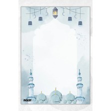 Ficksy A5 Islam Bloknot Çizgisiz Defter - 50 Yaprak - Memopad - Notepad - Not Defteri - Not Kağıdı