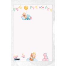 Ficksy A5 Ayıcık Bloknot Çizgisiz Defter - 50 Yaprak - Memopad - Notepad - Not Defteri - Not Kağıdı
