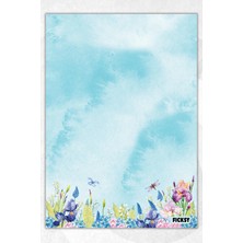 Ficksy A5 Çiçek Bloknot Çizgisiz Defter - 50 Yaprak - Memopad - Notepad - Not Defteri - Not Kağıdı