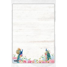 Ficksy A5 Çiçek Bloknot Çizgisiz Defter - 50 Yaprak - Memopad - Notepad - Not Defteri - Not Kağıdı