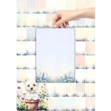 Ficksy A5 Çiçek Bloknot Çizgisiz Defter - 50 Yaprak - Memopad - Notepad - Not Defteri - Not Kağıdı