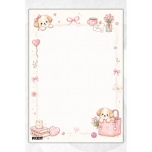 Ficksy A5 Bloknot Kareli Defter - 50 Yaprak - Memopad - Notepad - Not Defteri - Not Kağıdı