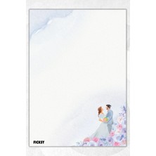 Ficksy A5 Çiçek Bloknot Çizgisiz Defter - 50 Yaprak - Memopad - Notepad - Not Defteri - Not Kağıdı