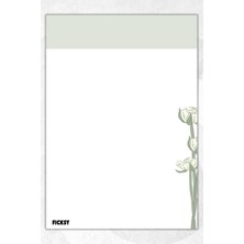 Ficksy A5 Çiçek Bloknot Çizgisiz Defter - 50 Yaprak - Memopad - Notepad - Not Defteri - Not Kağıdı