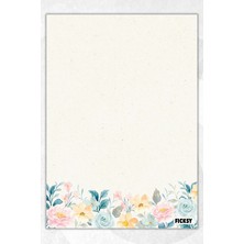 Ficksy A5 Çiçek Bloknot Çizgisiz Defter - 50 Yaprak - Memopad - Notepad - Not Defteri - Not Kağıdı