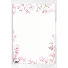 Ficksy A5 Çiçek Bloknot Çizgisiz Defter - 50 Yaprak - Memopad - Notepad - Not Defteri - Not Kağıdı