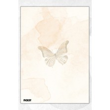 Ficksy A5 Kelebek Bloknot Çizgisiz Defter - 50 Yaprak - Memopad - Notepad - Not Defteri - Not Kağıdı