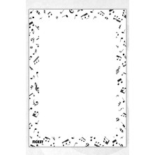 Ficksy A5 Müzik Nota Bloknot Çizgisiz Defter - 50 Yaprak - Memopad - Notepad - Not Defteri - Not Kağıdı