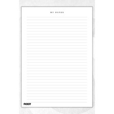Ficksy A5 Çizgili Bloknot Çizgisiz Defter - 50 Yaprak - Memopad - Notepad - Not Defteri - Not Kağıdı