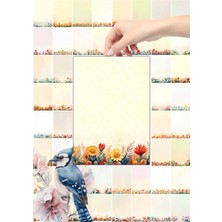 Ficksy A5 Çiçek Bloknot Çizgisiz Defter - 50 Yaprak - Memopad - Notepad - Not Defteri - Not Kağıdı