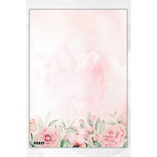 Ficksy A5 Çiçek Bloknot Çizgisiz Defter - 50 Yaprak - Memopad - Notepad - Not Defteri - Not Kağıdı