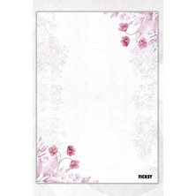 Ficksy A5 Çiçek Bloknot Çizgisiz Defter - 50 Yaprak - Memopad - Notepad - Not Defteri - Not Kağıdı