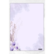 Ficksy A5 Çiçek Bloknot Çizgisiz Defter - 50 Yaprak - Memopad - Notepad - Not Defteri - Not Kağıdı