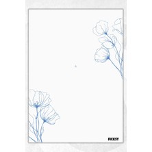 Ficksy A5 Çiçek Bloknot Çizgisiz Defter - 50 Yaprak - Memopad - Notepad - Not Defteri - Not Kağıdı