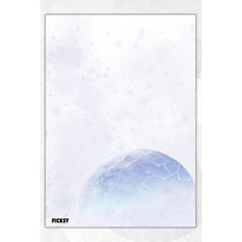 Ficksy A5 Uzay Bloknot Çizgisiz Defter - 50 Yaprak - Memopad - Notepad - Not Defteri - Not Kağıdı