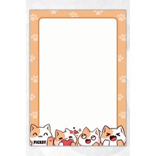 Ficksy A5 Kedi Bloknot Çizgisiz Defter - 50 Yaprak - Memopad - Notepad - Not Defteri - Not Kağıdı