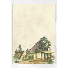Ficksy A5 Çiçek Bloknot Çizgisiz Defter - 50 Yaprak - Memopad - Notepad - Not Defteri - Not Kağıdı