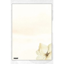 Ficksy A5 Çiçek Bloknot Çizgisiz Defter - 50 Yaprak - Memopad - Notepad - Not Defteri - Not Kağıdı
