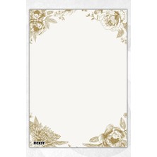 Ficksy A5 Çiçek Bloknot Çizgisiz Defter - 50 Yaprak - Memopad - Notepad - Not Defteri - Not Kağıdı