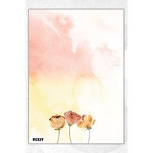 Ficksy A5 Çiçek Bloknot Çizgisiz Defter - 50 Yaprak - Memopad - Notepad - Not Defteri - Not Kağıdı