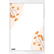 Ficksy A5 Çiçek Bloknot Çizgisiz Defter - 50 Yaprak - Memopad - Notepad - Not Defteri - Not Kağıdı