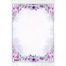 Ficksy A5 Çiçek Bloknot Çizgisiz Defter - 50 Yaprak - Memopad - Notepad - Not Defteri - Not Kağıdı