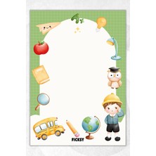 Ficksy A5 Çocuk Bloknot Çizgisiz Defter - 50 Yaprak - Memopad - Notepad - Not Defteri - Not Kağıdı