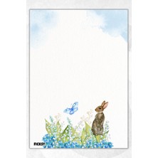 Ficksy A5 Çiçek Bloknot Çizgisiz Defter - 50 Yaprak - Memopad - Notepad - Not Defteri - Not Kağıdı