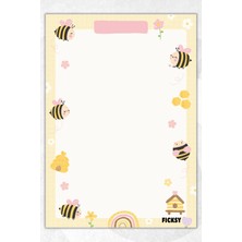 Ficksy A5 Arı Bloknot Çizgisiz Defter - 50 Yaprak - Memopad - Notepad - Not Defteri - Not Kağıdı