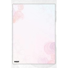 Ficksy A5 Çiçek Bloknot Çizgisiz Defter - 50 Yaprak - Memopad - Notepad - Not Defteri - Not Kağıdı