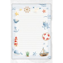 Ficksy A5 Deniz Bloknot Çizgili Defter - 50 Yaprak - Memopad - Notepad - Not Defteri - Not Kağıdı