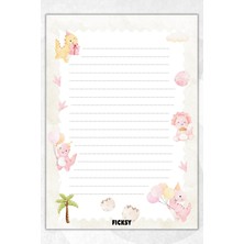 Ficksy A5 Dinozor Bloknot Çizgili Defter - 50 Yaprak - Memopad - Notepad - Not Defteri - Not Kağıdı