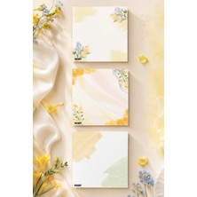 Ficksy Çiçek Bloknot - 9*9 cm Ebat- 50 Yaprak - Notepad - Memopad - Çizgisiz Not Kağıdı- To Do List