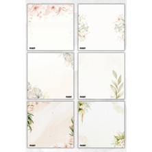 Ficksy Çiçek Bloknot - 9*9 cm Ebat- 50 Yaprak - Notepad - Memopad - Çizgisiz Not Kağıdı- To Do List