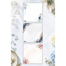 Ficksy Çiçek Bloknot - 9*9 cm Ebat- 50 Yaprak - Notepad - Memopad - Çizgisiz Not Kağıdı- To Do List