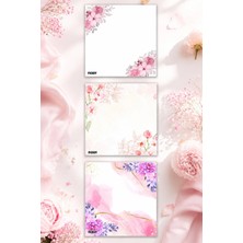 Ficksy Çiçek Bloknot - 9*9 cm Ebat- 50 Yaprak - Notepad - Memopad - Çizgisiz Not Kağıdı- To Do List