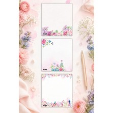 Ficksy Çiçek Bloknot - 9*9 cm Ebat- 50 Yaprak - Notepad - Memopad - Çizgisiz Not Kağıdı- To Do List