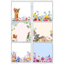Ficksy Çiçek Bloknot - 9*9 cm Ebat- 50 Yaprak - Notepad - Memopad - Çizgisiz Not Kağıdı- To Do List